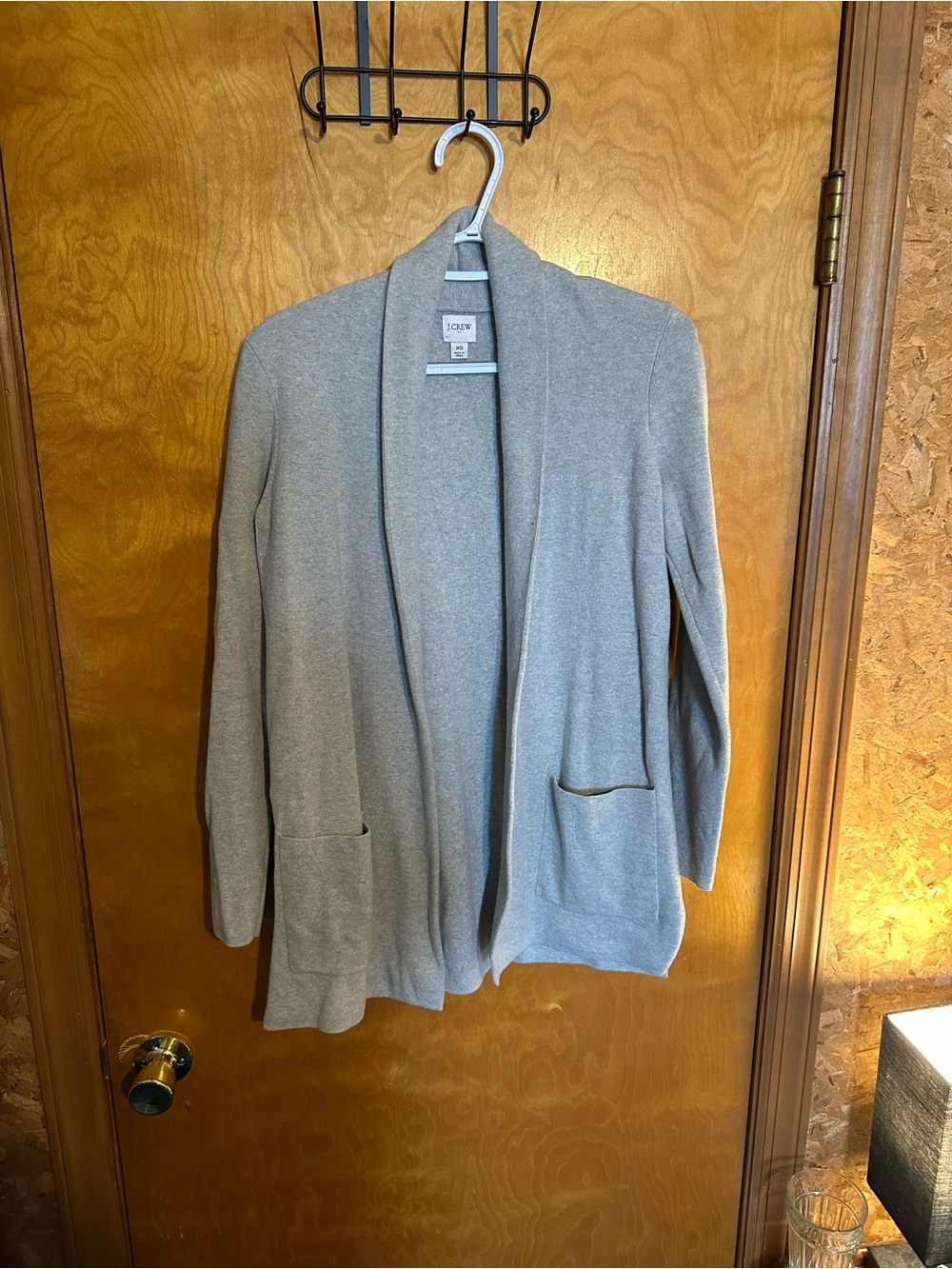 J. Crew Light Gray Open-Front Shawl Collar Cardigan